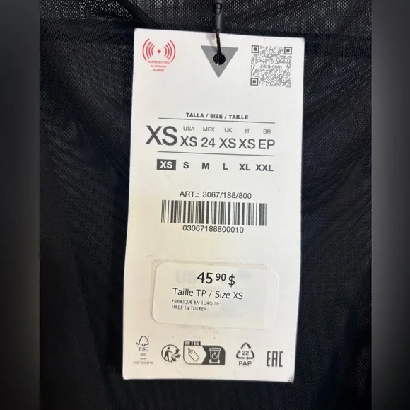 NWT Zara Sheer Tulle Draping Fabric High Neck Sleeveless Black Bodysuit Size XS - Picture 11 of 12